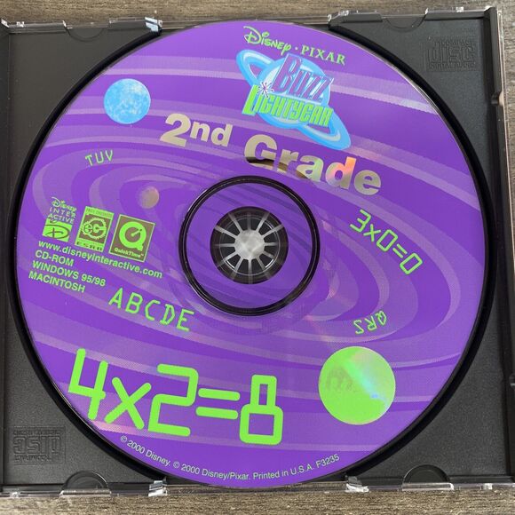 VTG Disney Pixar Buzz Lightyear 2nd Grade CD Rom For Windows/ Mac - Picture 6 of 10